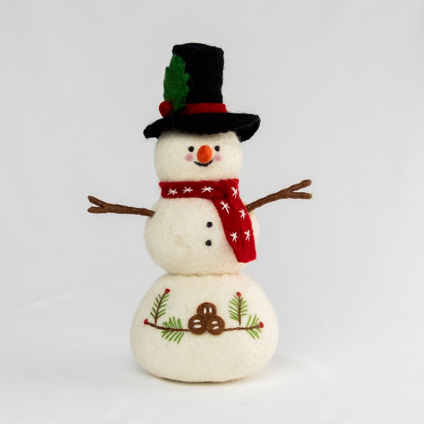 Christmas Decor - Felt Snowman - Red Scarf