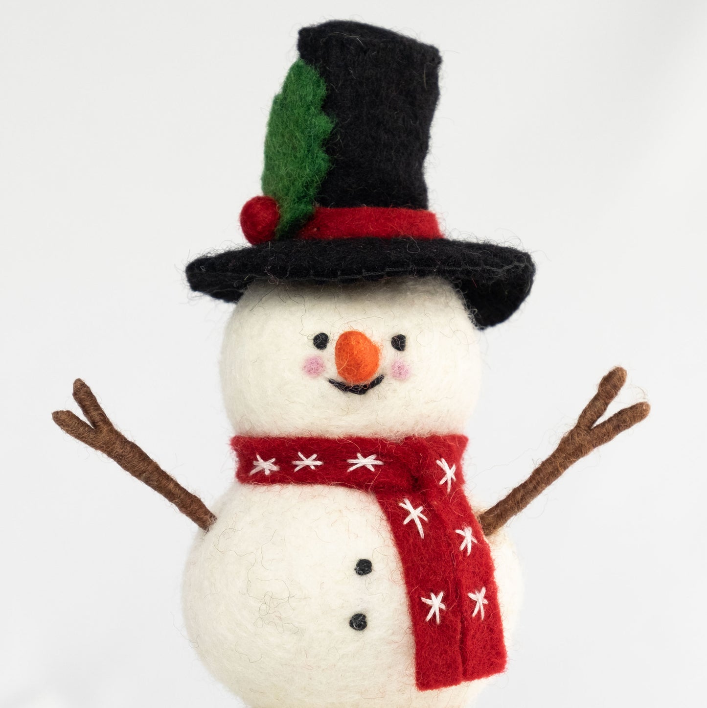 Christmas Decor - Felt Snowman - Red Scarf