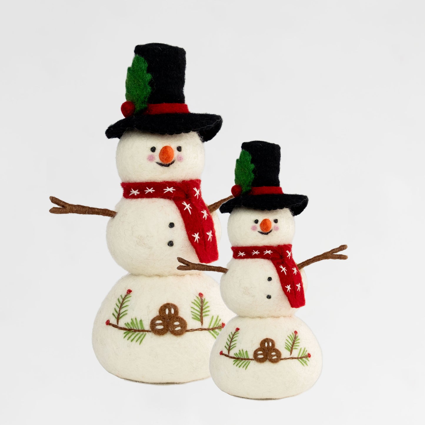 Christmas Decor - Felt Snowman - Red Scarf