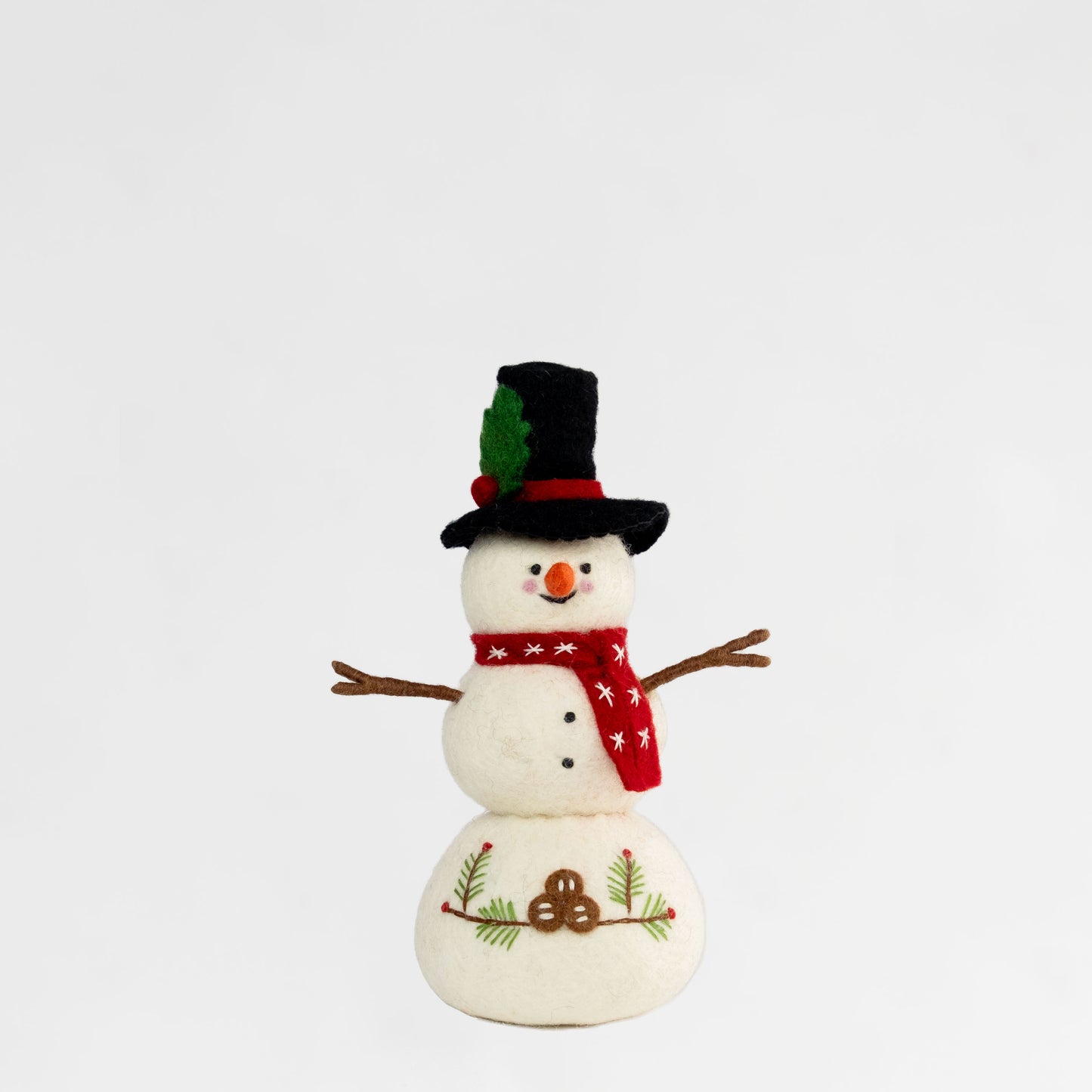 Christmas Decor - Felt Snowman - Red Scarf
