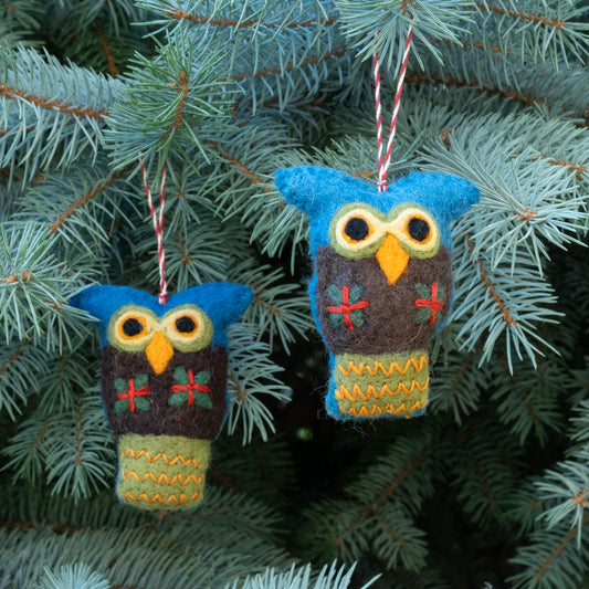 Ornament -  1970's Retro Felt Owl