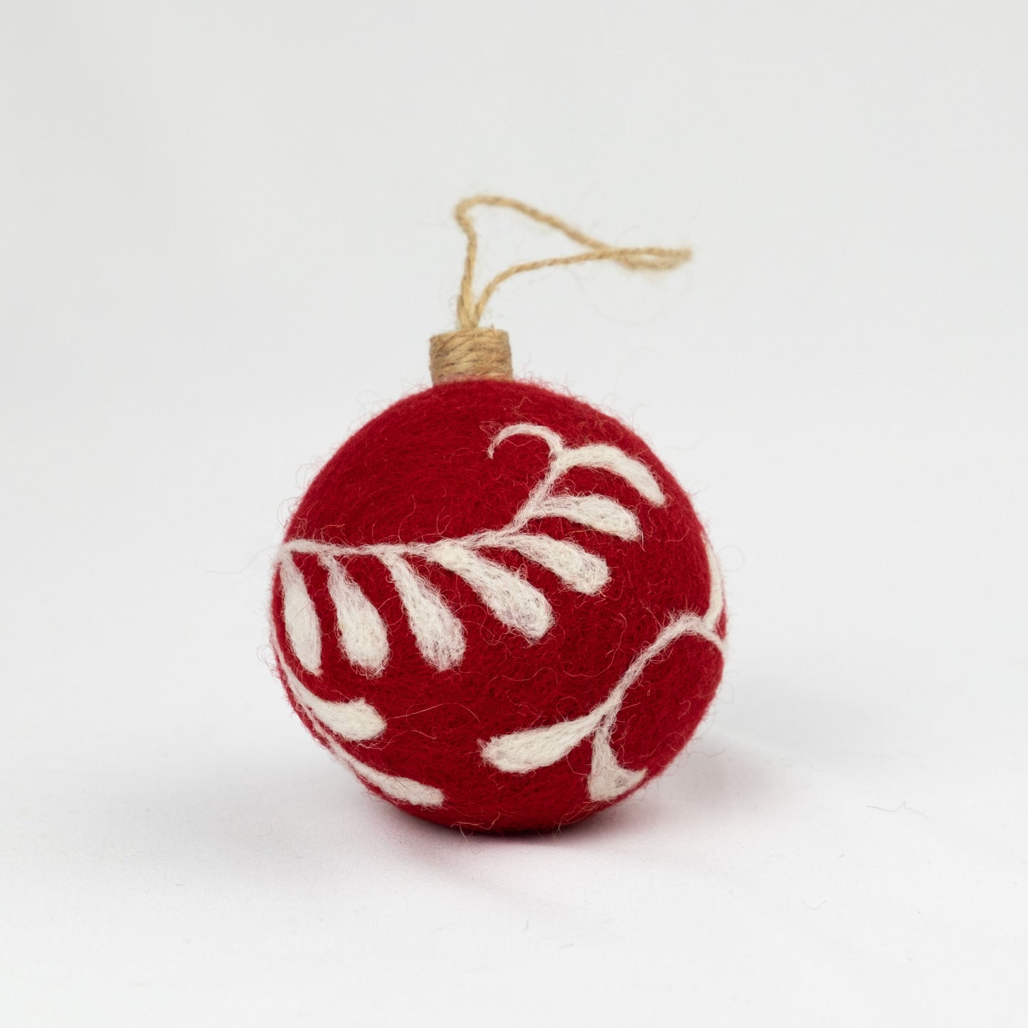 Ornament - Christmas Decor - Embroidered Red Ball, Assorted