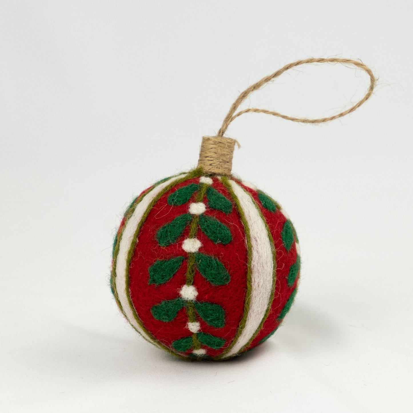 Ornament - Christmas Decor - Embroidered Red Ball, Assorted