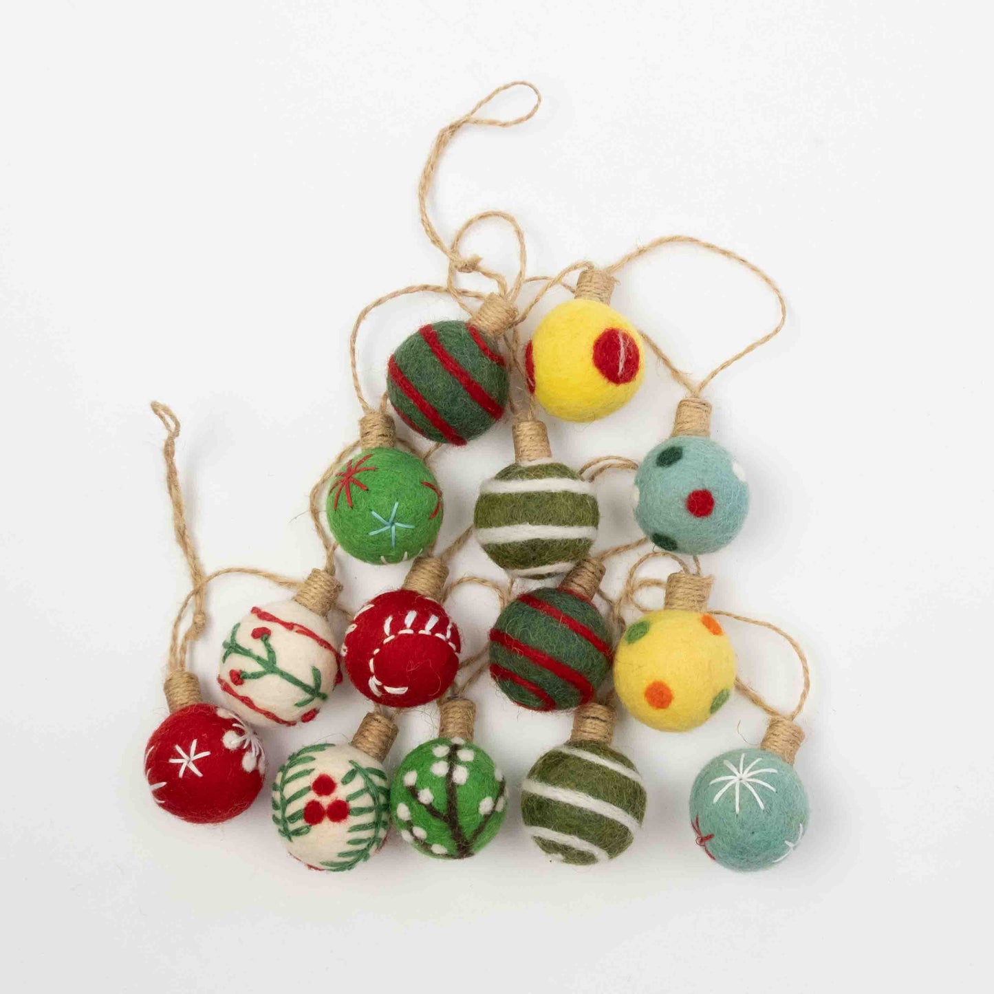 Garland - Christmas Decor - Embroidered Xmas Balls Multi