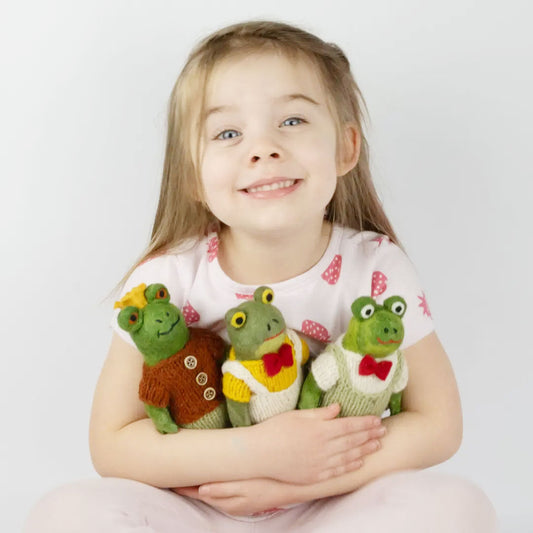 Toys - Frog Doll with Hand Knit Clothes - Large