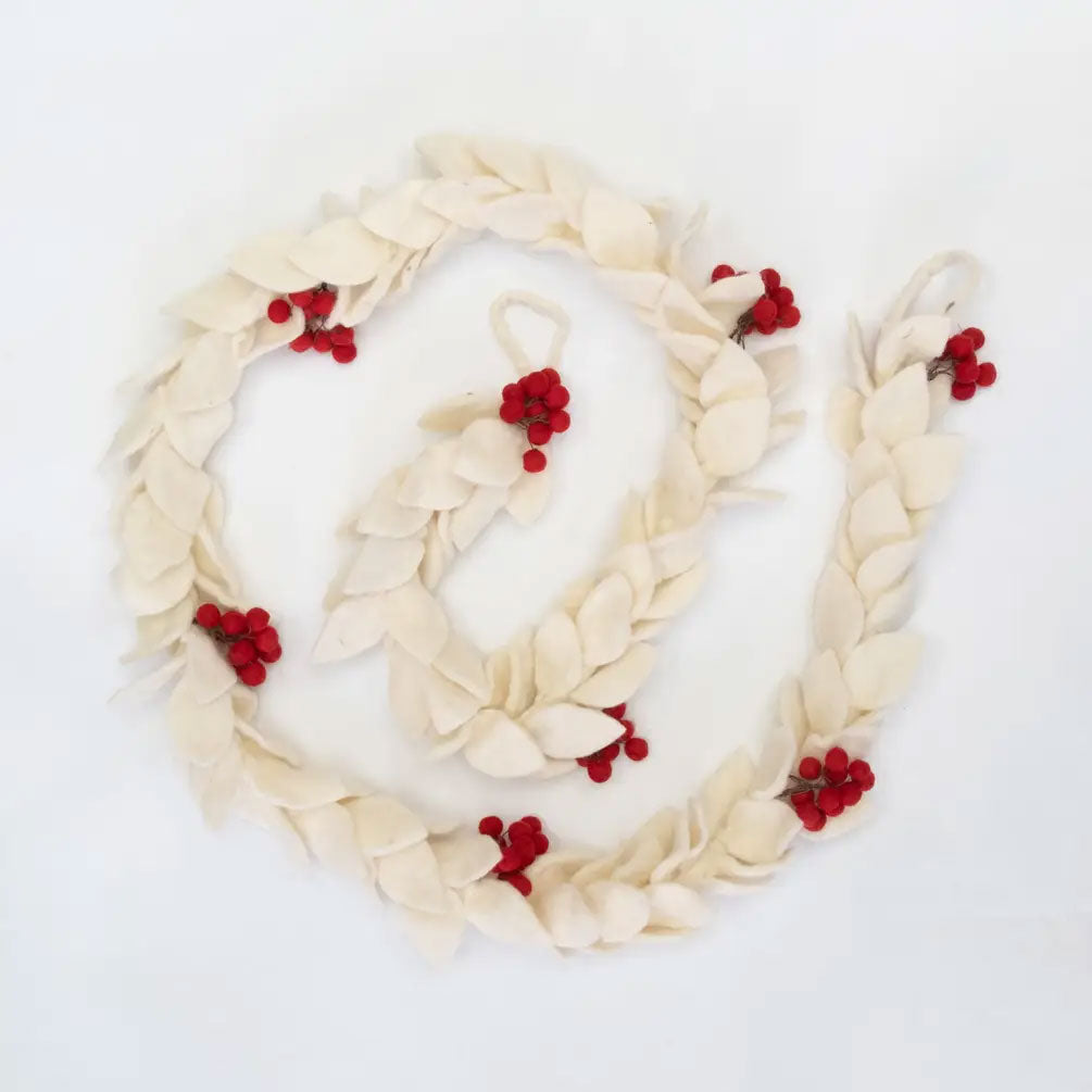 Garland - Christmas Decor - White Mistletoe